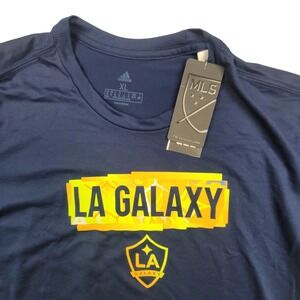 Adidas LA Galaxy MLS Soccer Women's‎ Navy Blue Soccer T Shirt XL Aeroready NWT